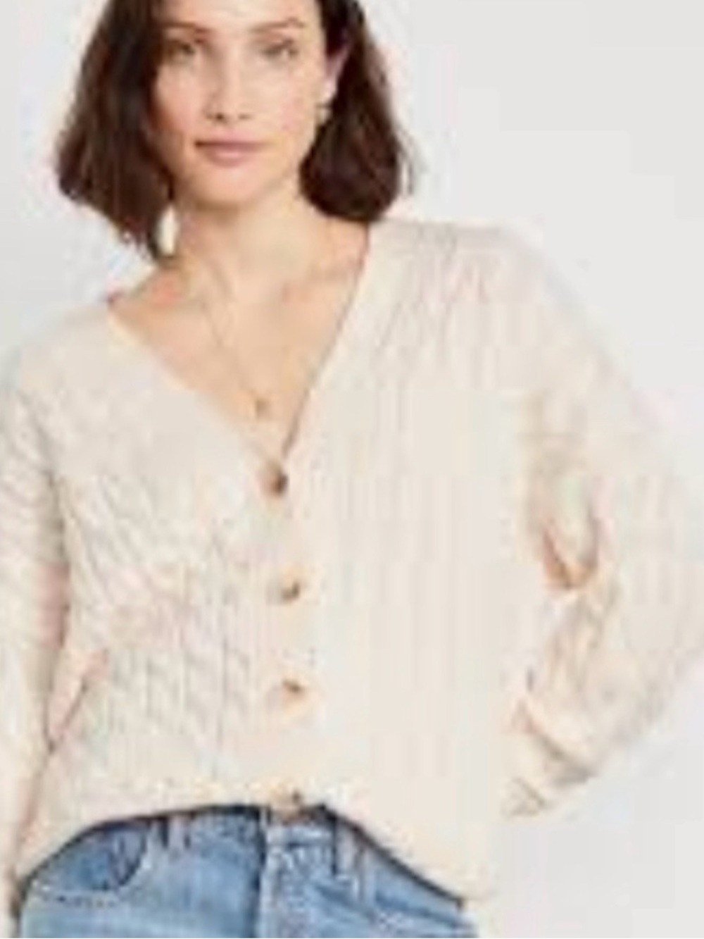 NWT Old Navy Cream Cable Knit Button Cardigan Size L